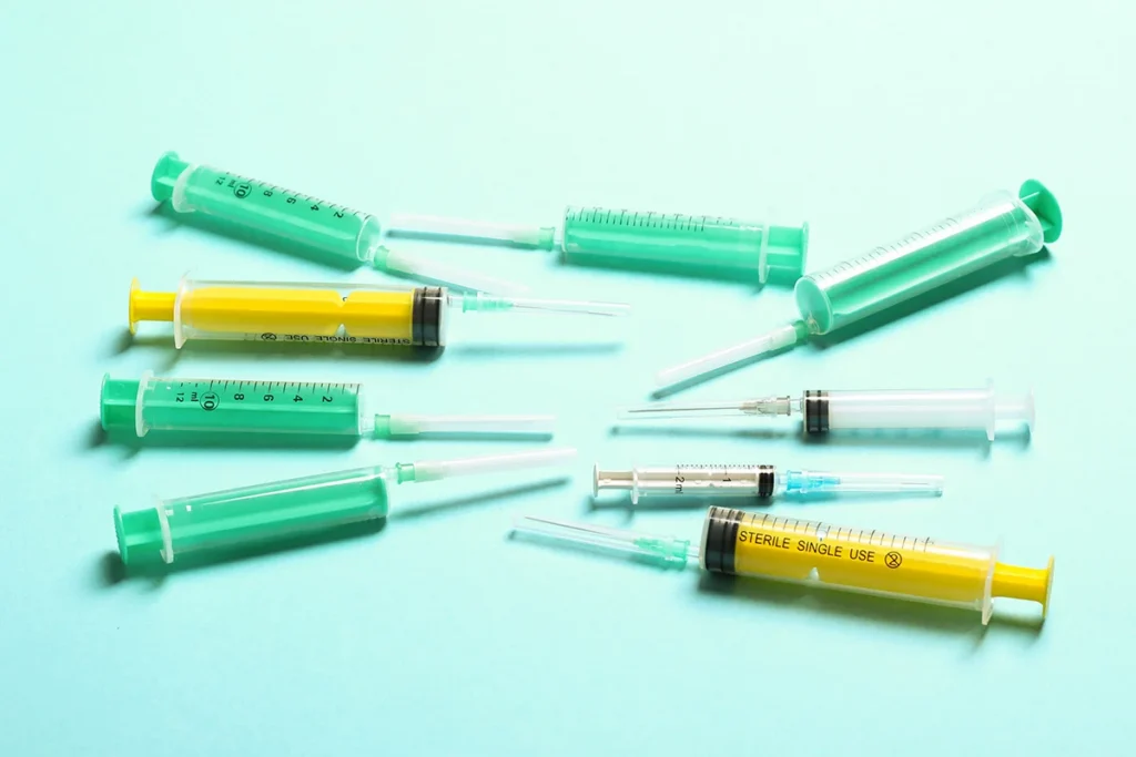 top view of different syringes